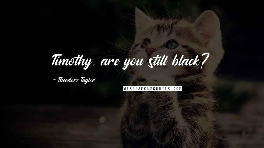Theodore Taylor Quotes: Timothy, are you still black?