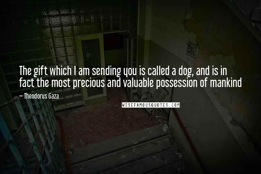 Theodorus Gaza Quotes: The gift which I am sending you is called a dog, and is in fact the most precious and valuable possession of mankind