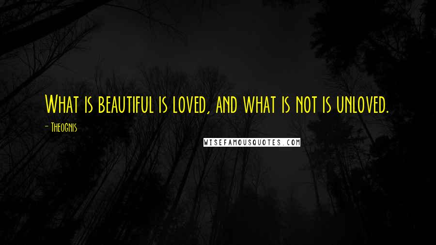 Theognis Quotes: What is beautiful is loved, and what is not is unloved.