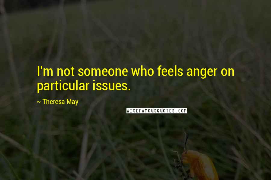 Theresa May Quotes: I'm not someone who feels anger on particular issues.