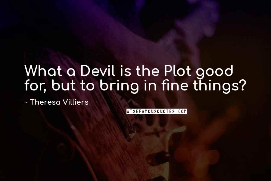 Theresa Villiers Quotes: What a Devil is the Plot good for, but to bring in fine things?