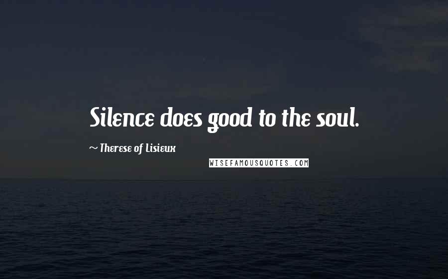 Therese Of Lisieux Quotes: Silence does good to the soul.