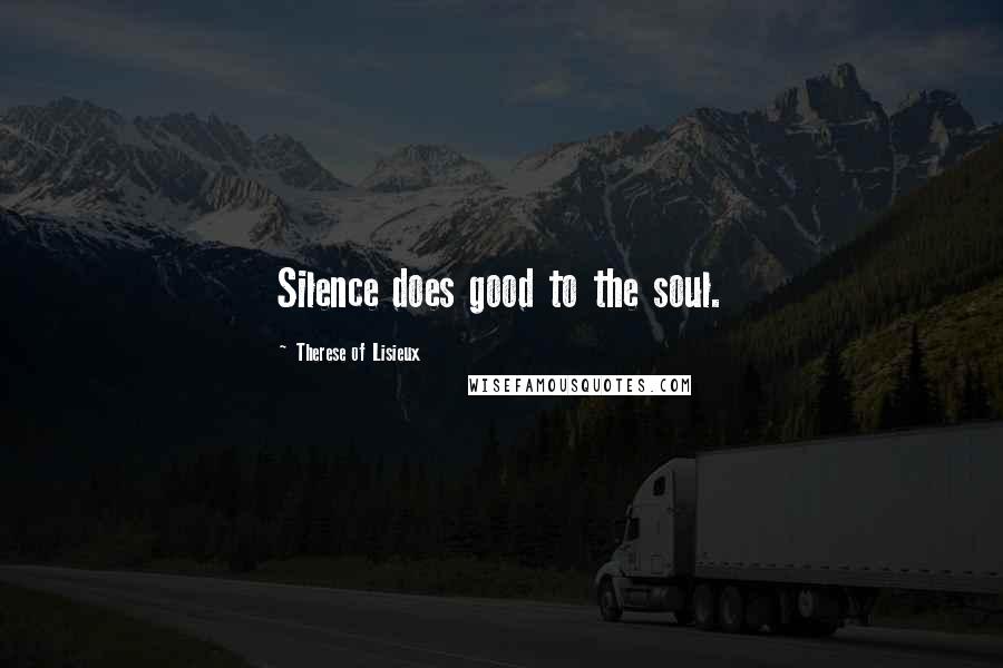 Therese Of Lisieux Quotes: Silence does good to the soul.