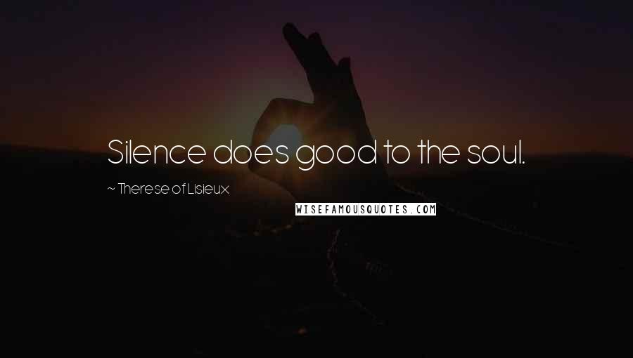 Therese Of Lisieux Quotes: Silence does good to the soul.