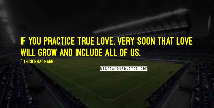 Thich Nhat Hanh Quotes: if you practice true love, very soon that love will grow and include all of us.