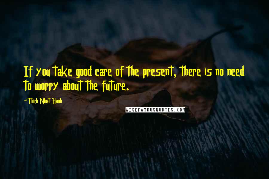 Thich Nhat Hanh Quotes: If you take good care of the present, there is no need to worry about the future.