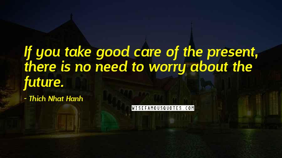 Thich Nhat Hanh Quotes: If you take good care of the present, there is no need to worry about the future.