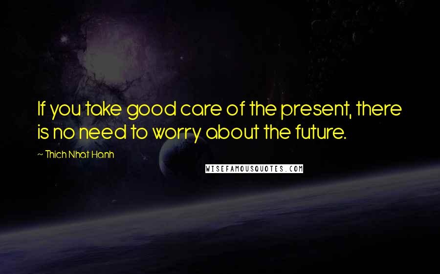 Thich Nhat Hanh Quotes: If you take good care of the present, there is no need to worry about the future.