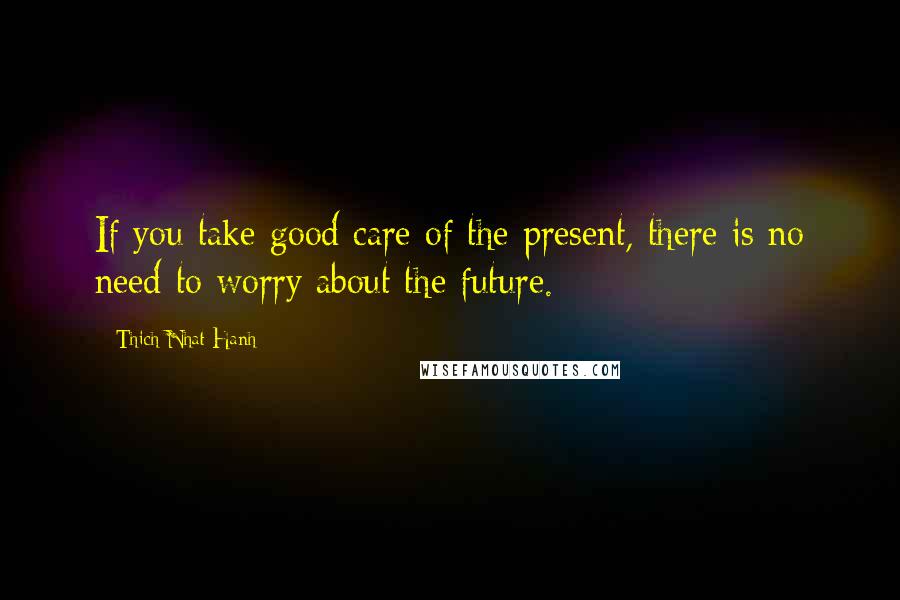 Thich Nhat Hanh Quotes: If you take good care of the present, there is no need to worry about the future.