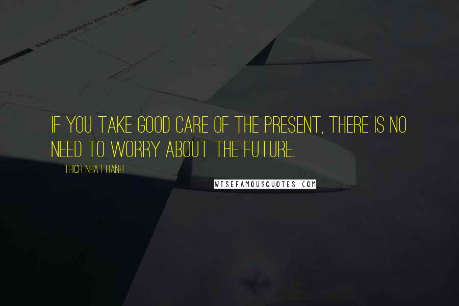 Thich Nhat Hanh Quotes: If you take good care of the present, there is no need to worry about the future.