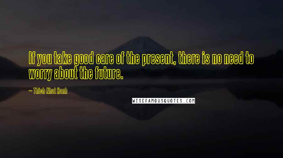 Thich Nhat Hanh Quotes: If you take good care of the present, there is no need to worry about the future.