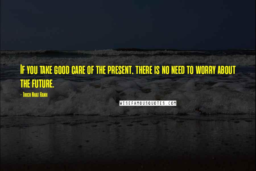 Thich Nhat Hanh Quotes: If you take good care of the present, there is no need to worry about the future.