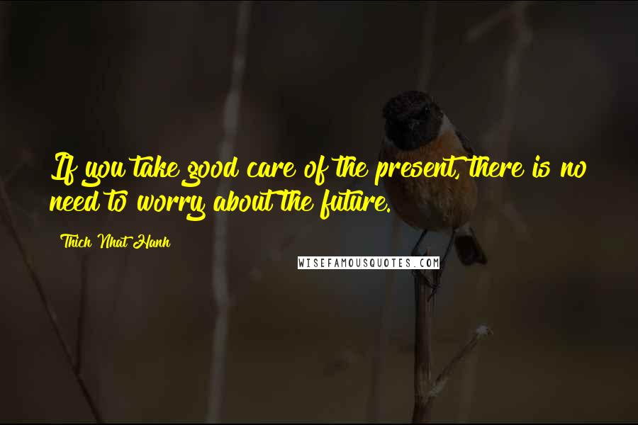 Thich Nhat Hanh Quotes: If you take good care of the present, there is no need to worry about the future.