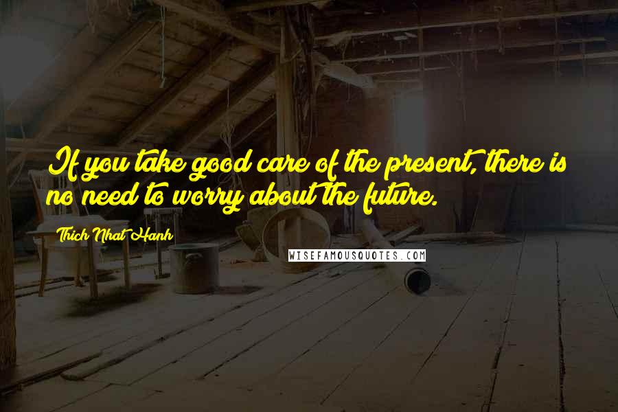 Thich Nhat Hanh Quotes: If you take good care of the present, there is no need to worry about the future.