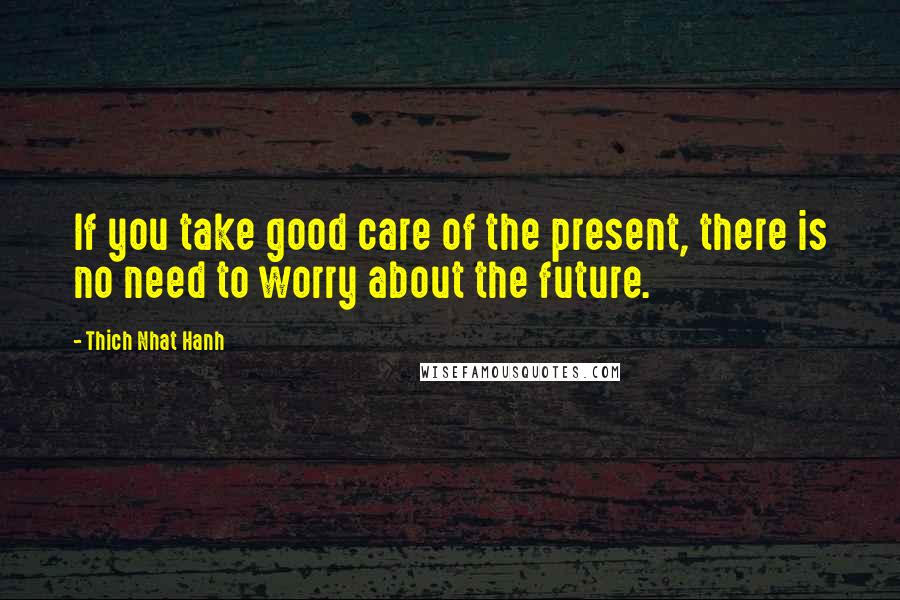 Thich Nhat Hanh Quotes: If you take good care of the present, there is no need to worry about the future.