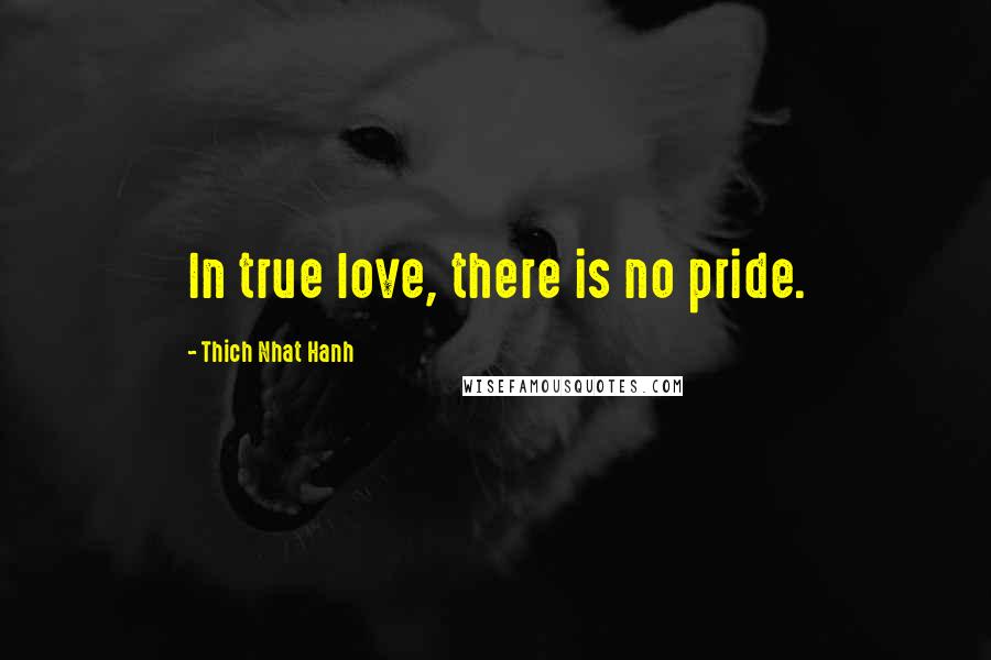 Thich Nhat Hanh Quotes: In true love, there is no pride.