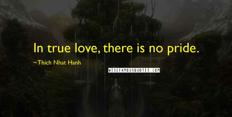 Thich Nhat Hanh Quotes: In true love, there is no pride.