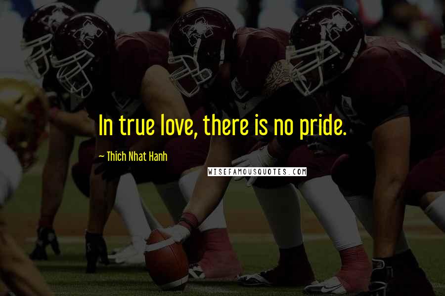 Thich Nhat Hanh Quotes: In true love, there is no pride.