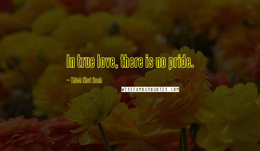 Thich Nhat Hanh Quotes: In true love, there is no pride.