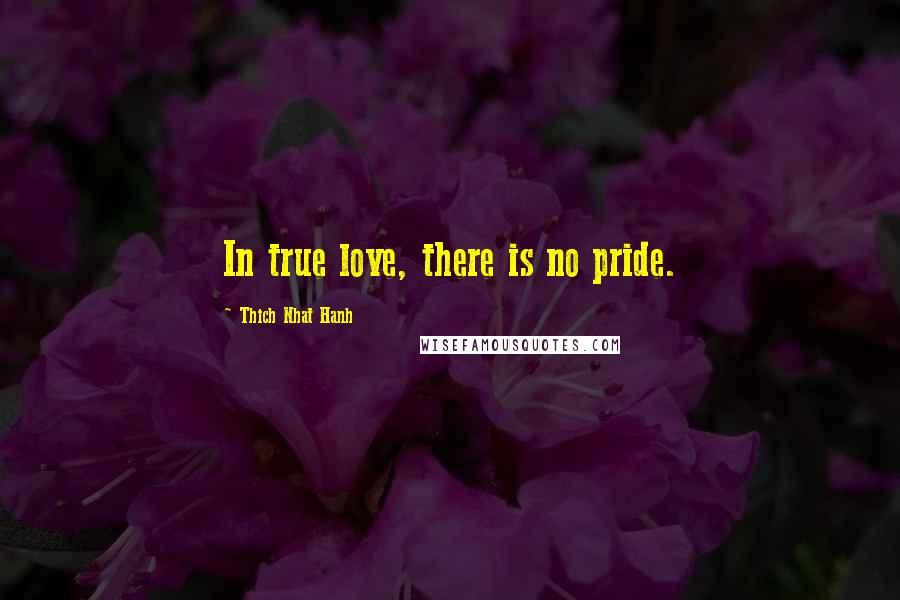 Thich Nhat Hanh Quotes: In true love, there is no pride.