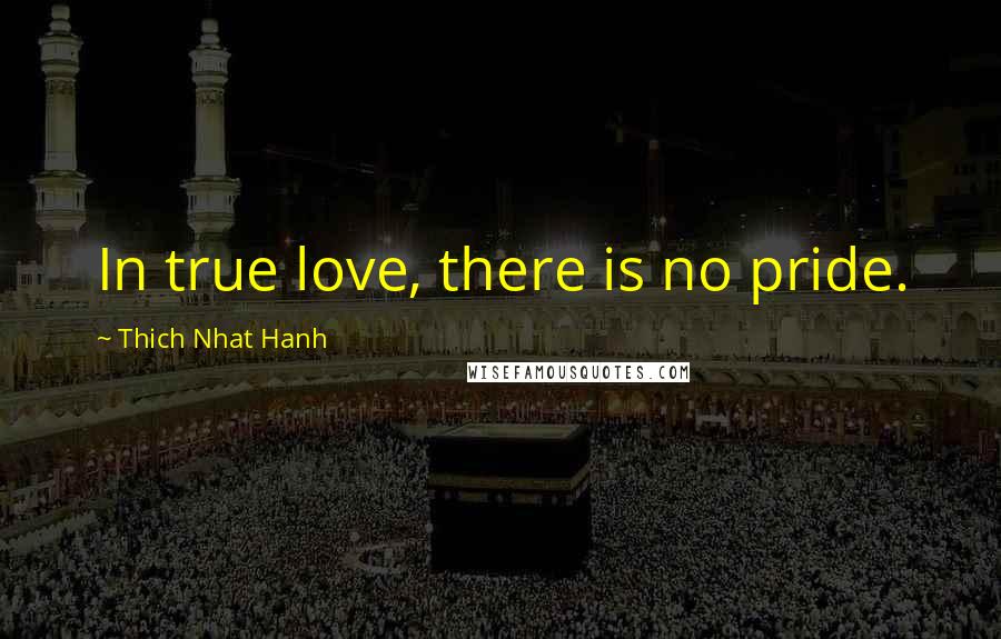 Thich Nhat Hanh Quotes: In true love, there is no pride.