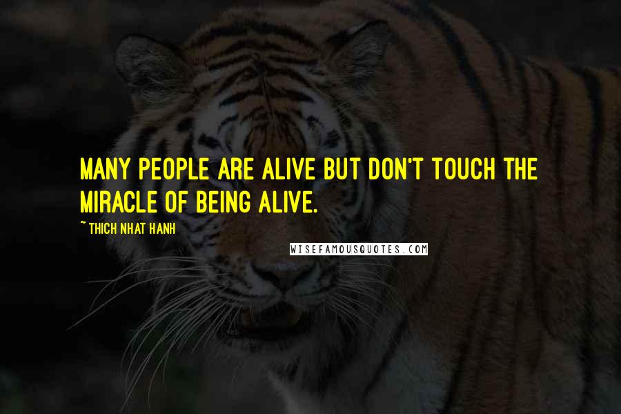 Thich Nhat Hanh Quotes: Many people are alive but don't touch the miracle of being alive.