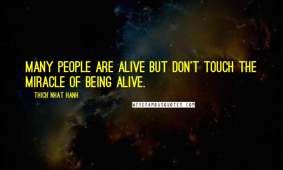 Thich Nhat Hanh Quotes: Many people are alive but don't touch the miracle of being alive.