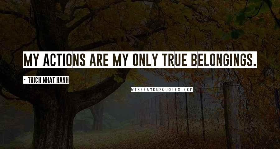 Thich Nhat Hanh Quotes: My actions are my only true belongings.