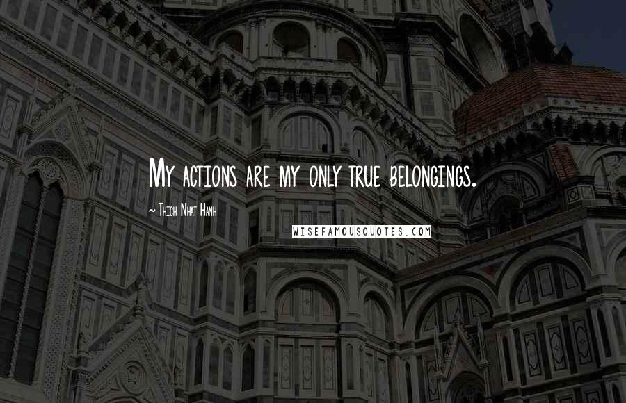 Thich Nhat Hanh Quotes: My actions are my only true belongings.