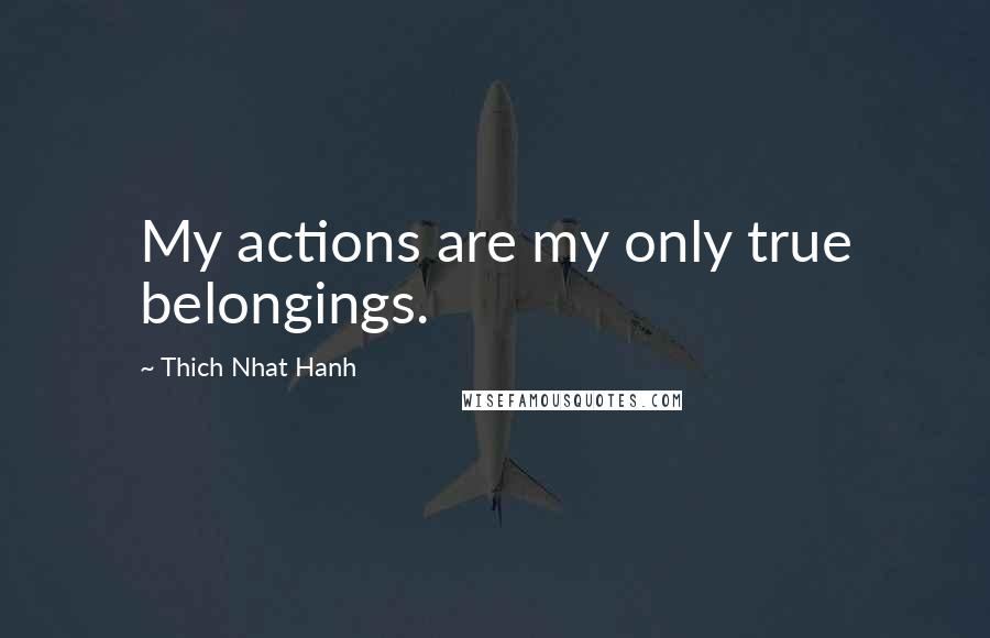Thich Nhat Hanh Quotes: My actions are my only true belongings.