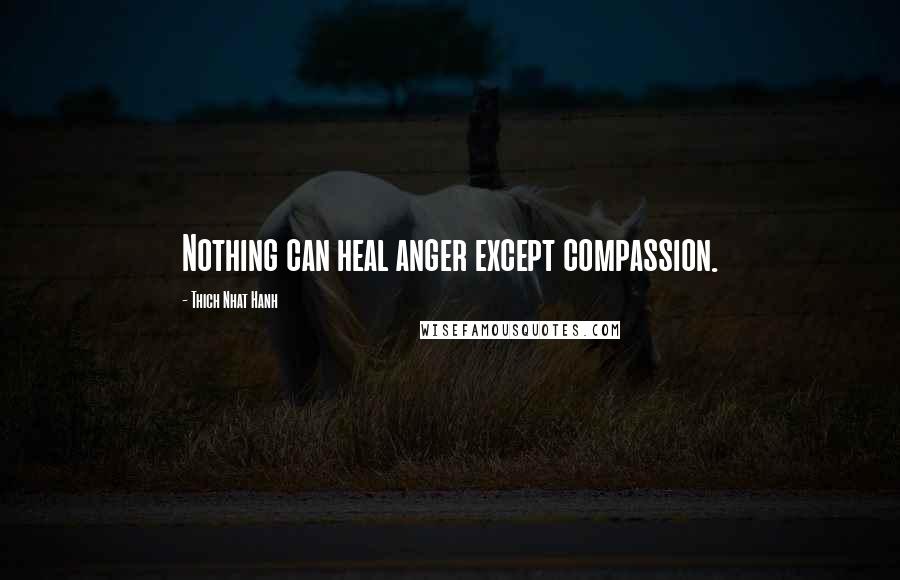 Thich Nhat Hanh Quotes: Nothing can heal anger except compassion.