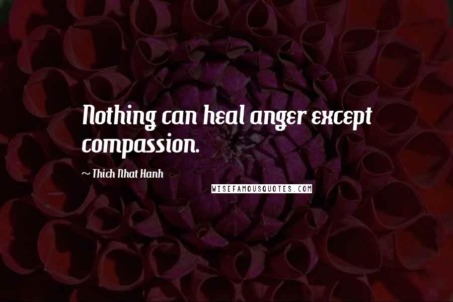 Thich Nhat Hanh Quotes: Nothing can heal anger except compassion.