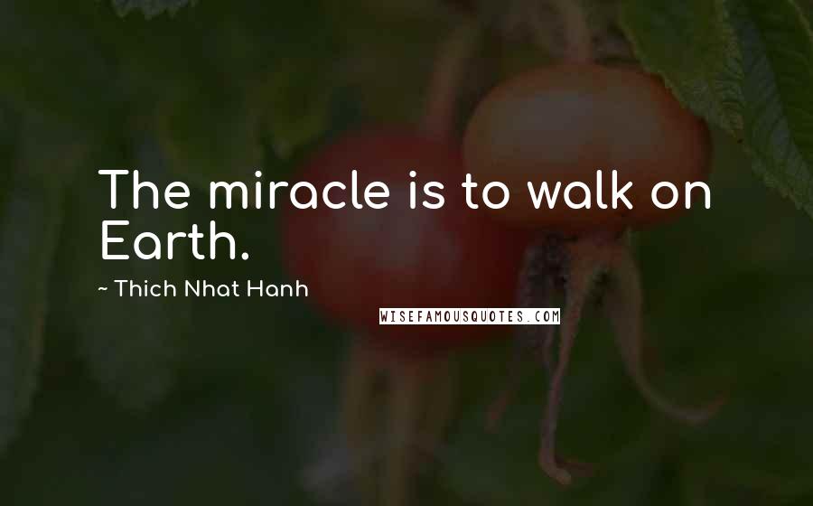 Thich Nhat Hanh Quotes: The miracle is to walk on Earth.