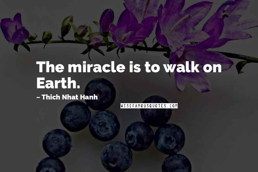 Thich Nhat Hanh Quotes: The miracle is to walk on Earth.