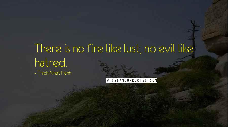 Thich Nhat Hanh Quotes: There is no fire like lust, no evil like hatred.