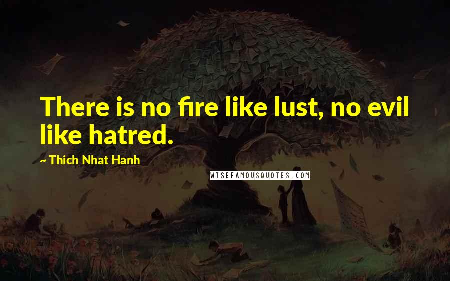 Thich Nhat Hanh Quotes: There is no fire like lust, no evil like hatred.