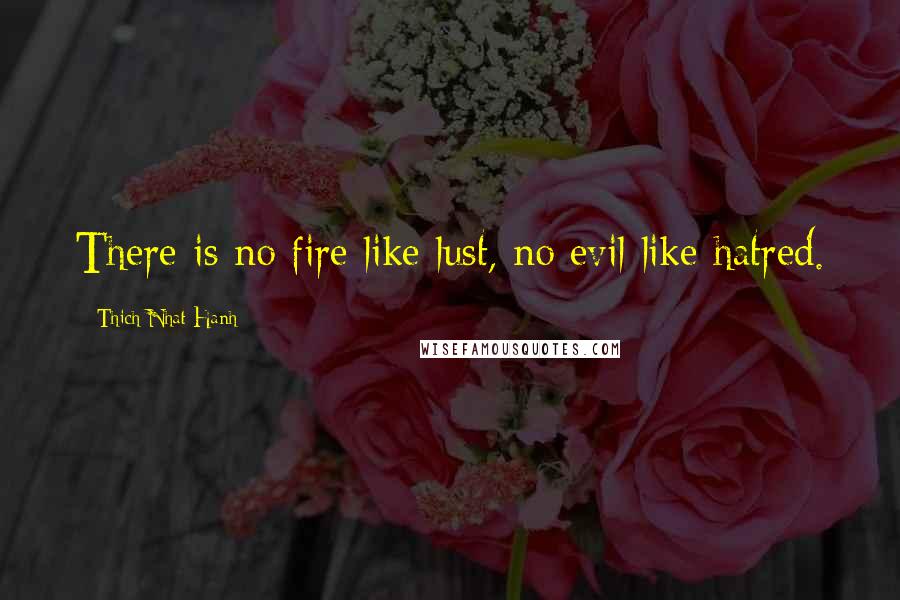 Thich Nhat Hanh Quotes: There is no fire like lust, no evil like hatred.