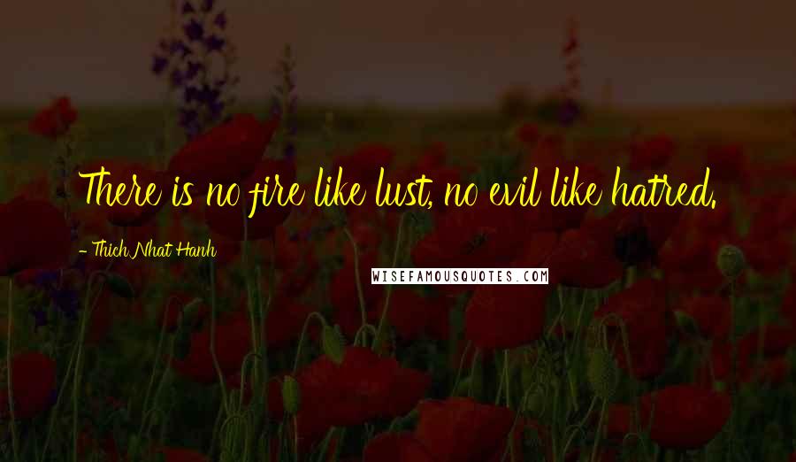 Thich Nhat Hanh Quotes: There is no fire like lust, no evil like hatred.