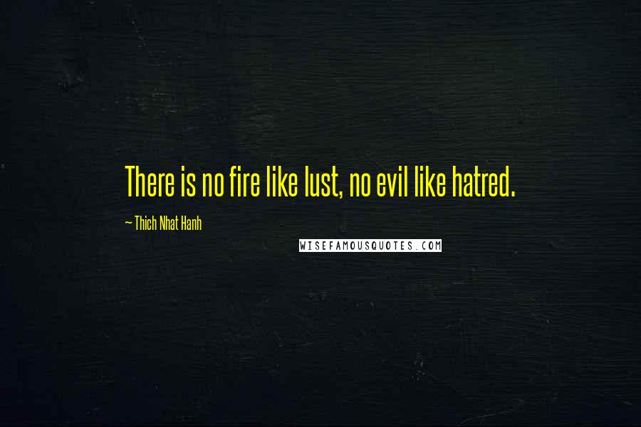 Thich Nhat Hanh Quotes: There is no fire like lust, no evil like hatred.