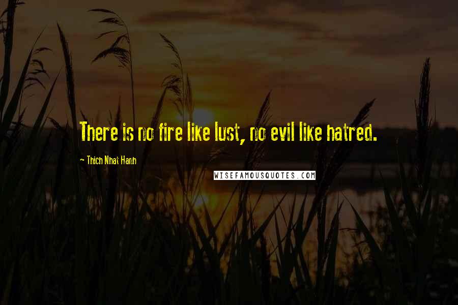 Thich Nhat Hanh Quotes: There is no fire like lust, no evil like hatred.