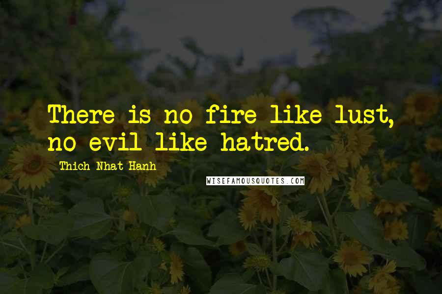 Thich Nhat Hanh Quotes: There is no fire like lust, no evil like hatred.