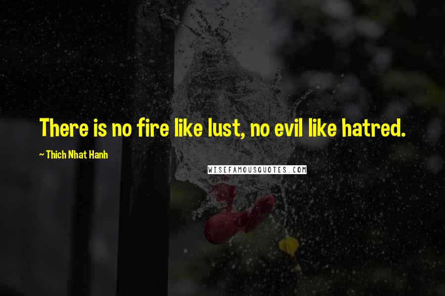 Thich Nhat Hanh Quotes: There is no fire like lust, no evil like hatred.