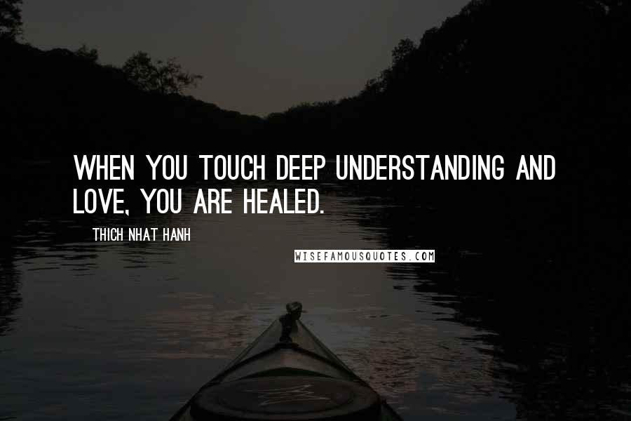 Thich Nhat Hanh Quotes: When you touch deep understanding and love, you are healed.