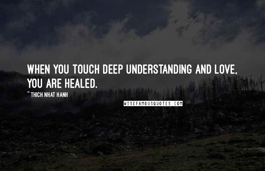 Thich Nhat Hanh Quotes: When you touch deep understanding and love, you are healed.