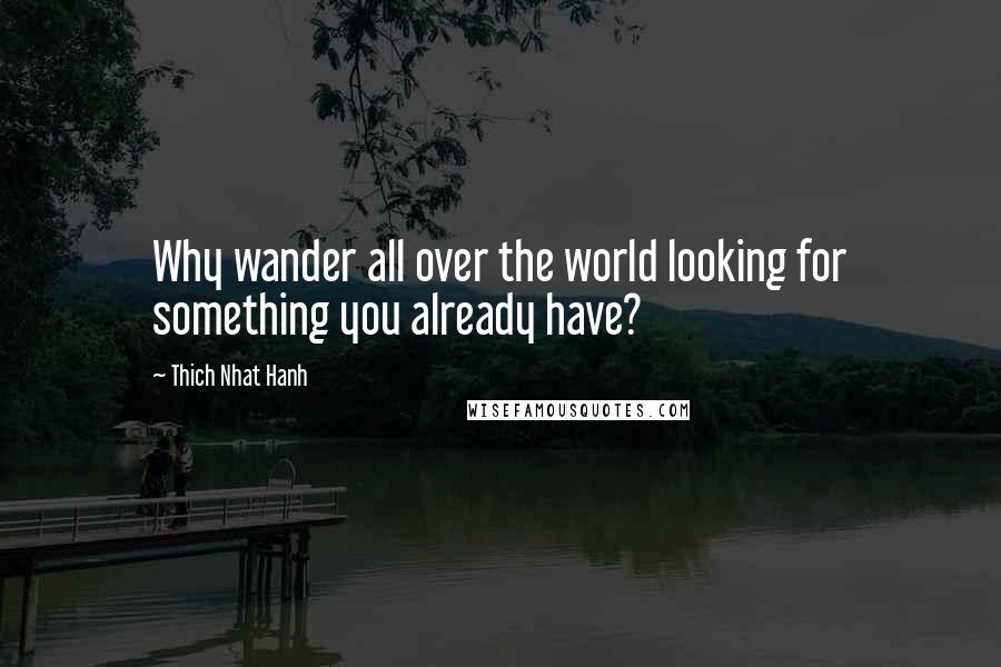 Thich Nhat Hanh Quotes: Why wander all over the world looking for something you already have?