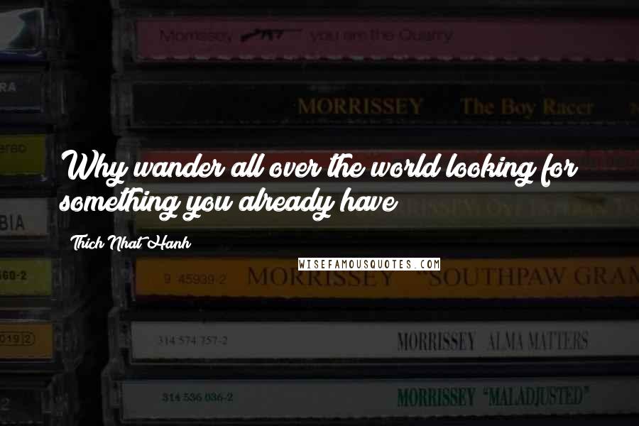 Thich Nhat Hanh Quotes: Why wander all over the world looking for something you already have?