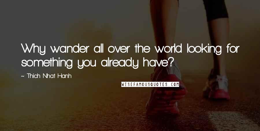 Thich Nhat Hanh Quotes: Why wander all over the world looking for something you already have?