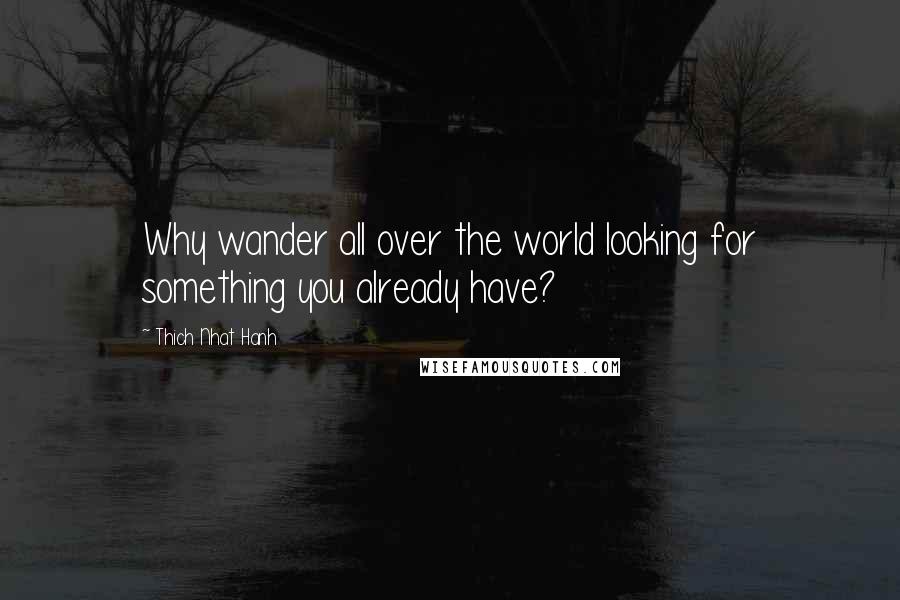 Thich Nhat Hanh Quotes: Why wander all over the world looking for something you already have?