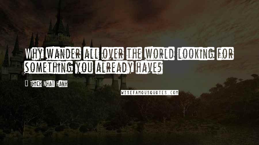 Thich Nhat Hanh Quotes: Why wander all over the world looking for something you already have?