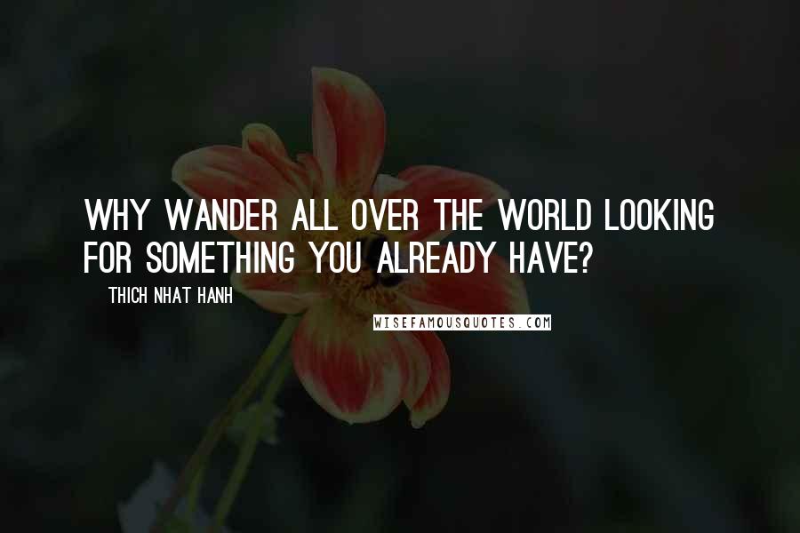 Thich Nhat Hanh Quotes: Why wander all over the world looking for something you already have?